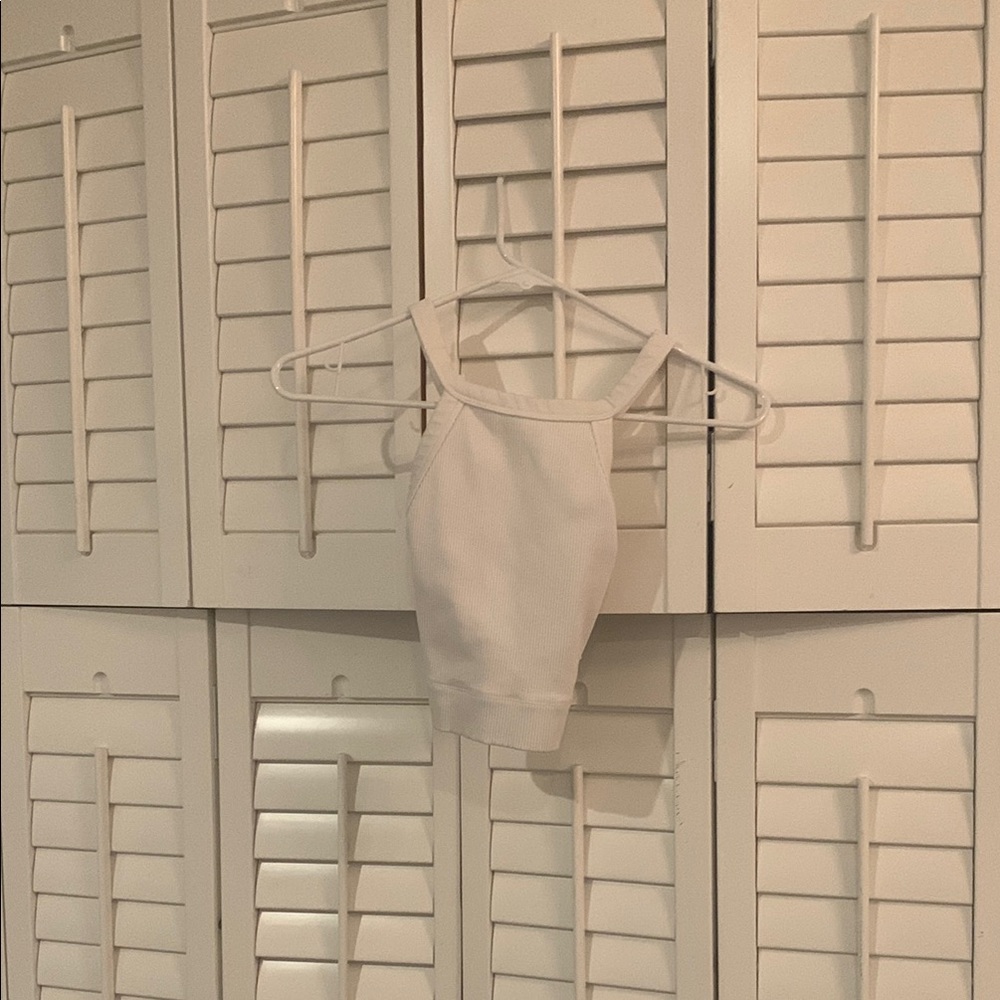 Gilly Hicks White Crossed Crop Top